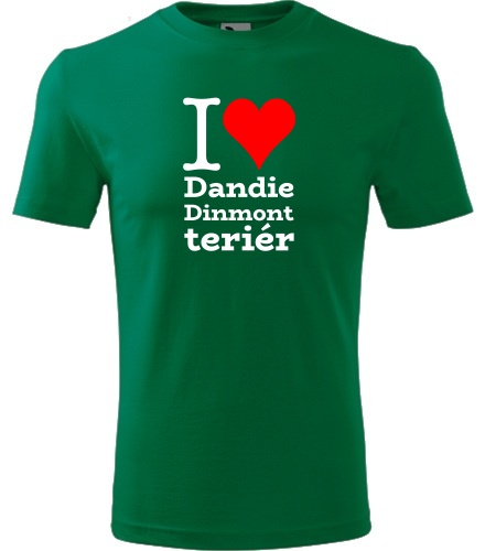 Zelené dětské tričko I love Dandie Dinmont teriér