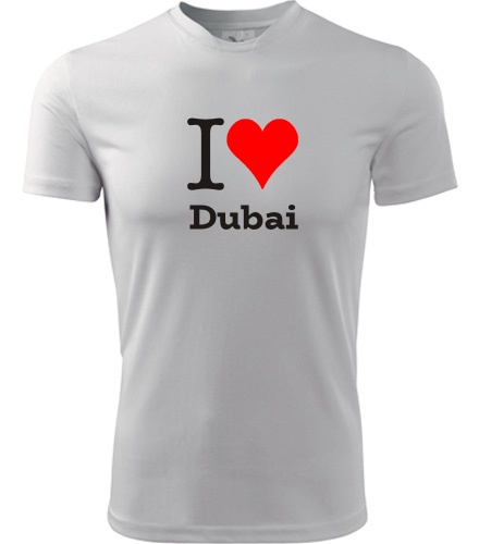 Bílé tričko I love Dubai