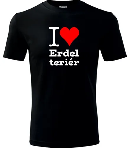 Černé tričko I love Erdel teriér