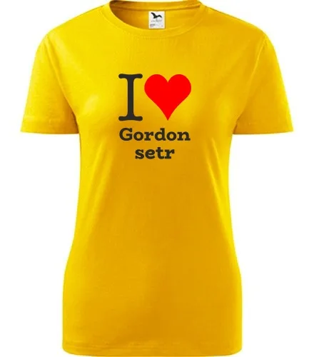 trička s potiskem Žluté dámské tričko I love Gordon setr