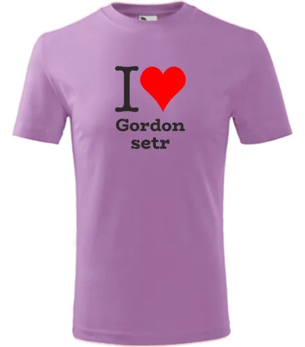 Fialové dětské tričko I love Gordon setr