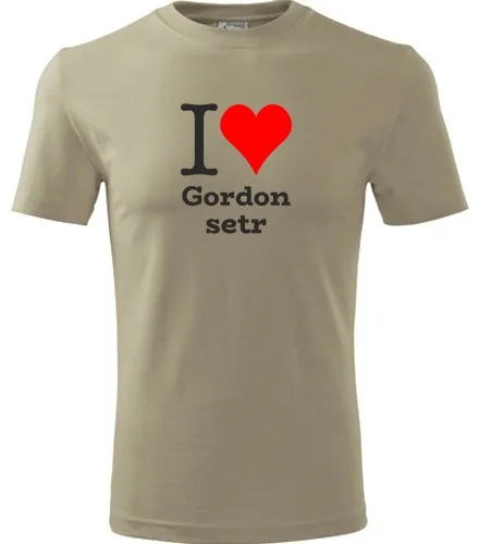 Khaki tričko I love Gordon setr
