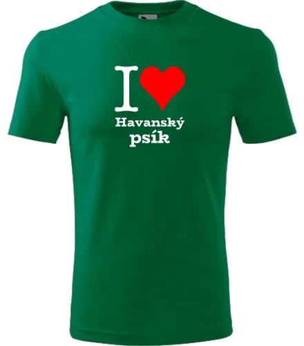 Zelené tričko I love Havanský psík