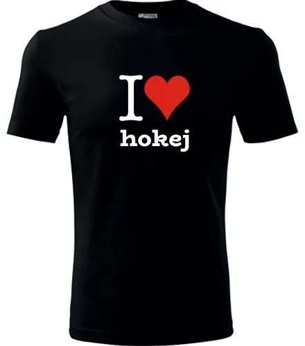 Černé tričko I love hokej