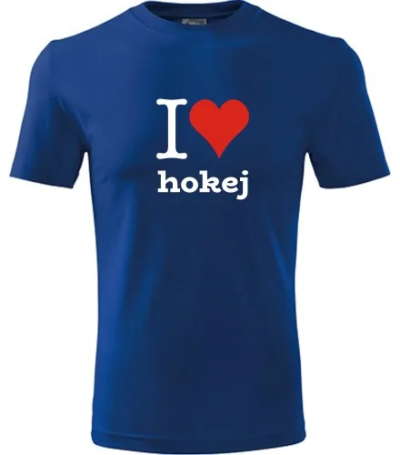 Modré tričko I love hokej