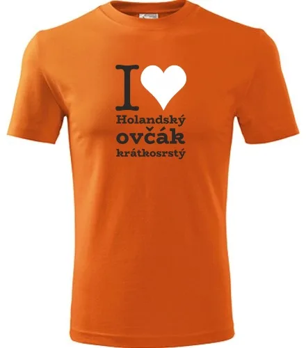 Oranžové dětské tričko I love Holandský ovčák krátkosrstý