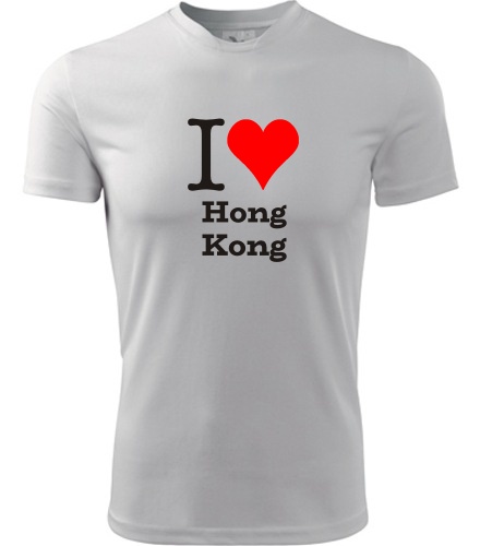 Bílé tričko I love Hong Kong