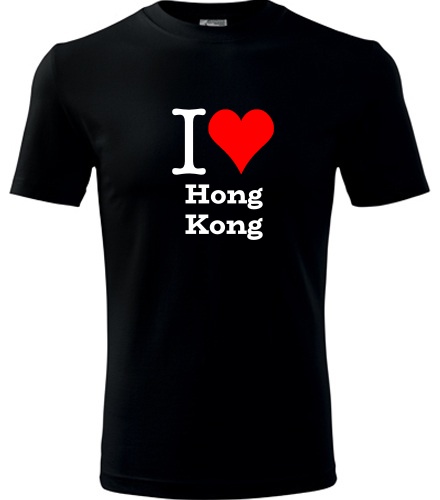 Černé tričko I love Hong Kong