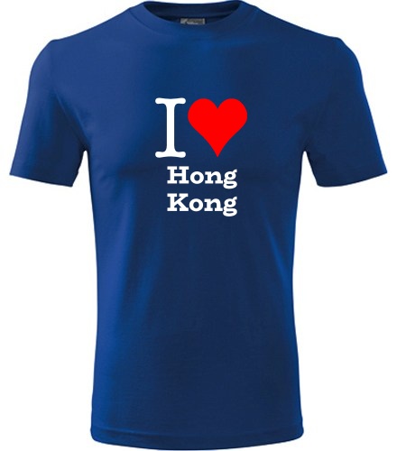 Modré tričko I love Hong Kong