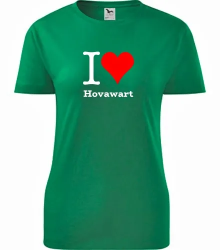 Zelené dámské tričko I love Hovawart