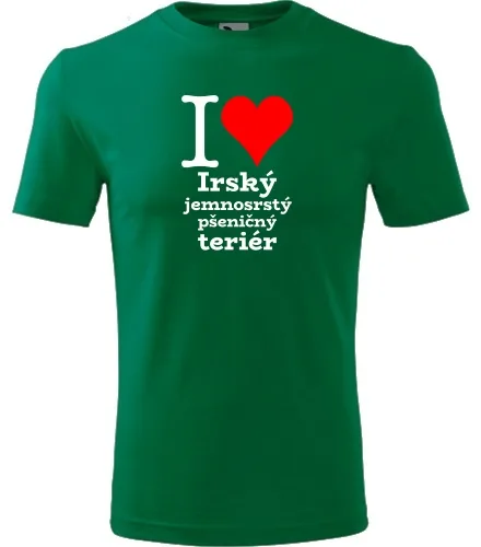 Zelené dětské tričko I love Irský jemnosrstý pšeničný teriér