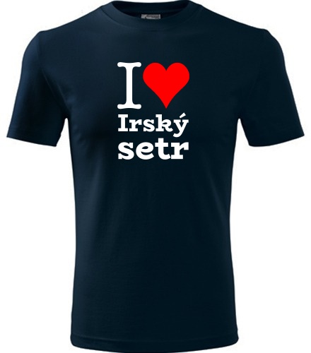 Tmavě modré dětské tričko I love Irský setr