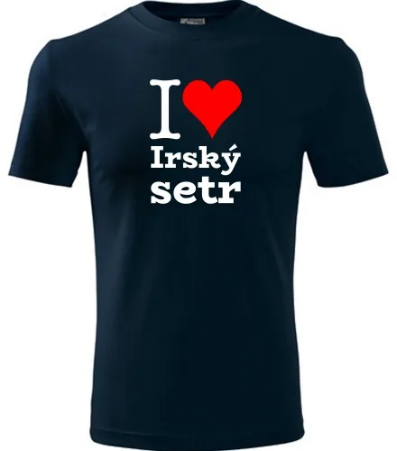 Tmavě modré dětské tričko I love Irský setr