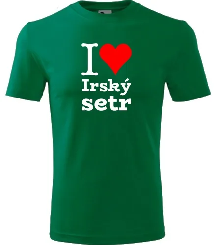 Zelené dětské tričko I love Irský setr