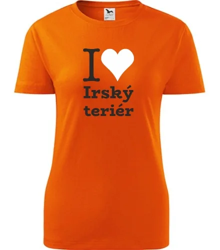 Oranžové dámské tričko I love Irský teriér