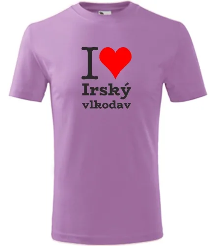 Fialové dětské tričko I love Irský vlkodav