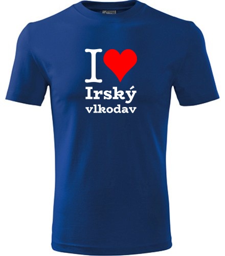 Modré dětské tričko I love Irský vlkodav