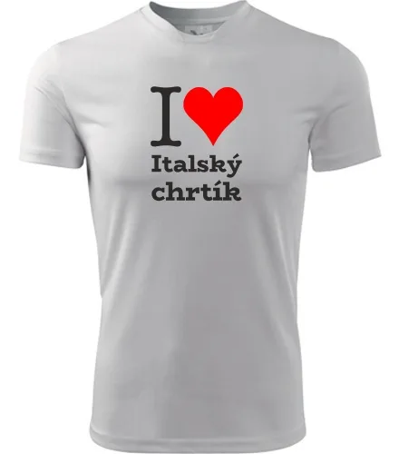 Bílé dětské tričko I love Italský chrtík