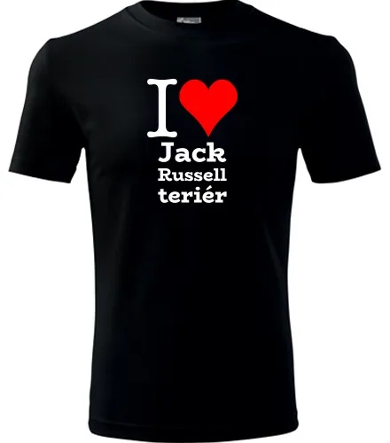 Černé dětské tričko I love Jack Russell teriér