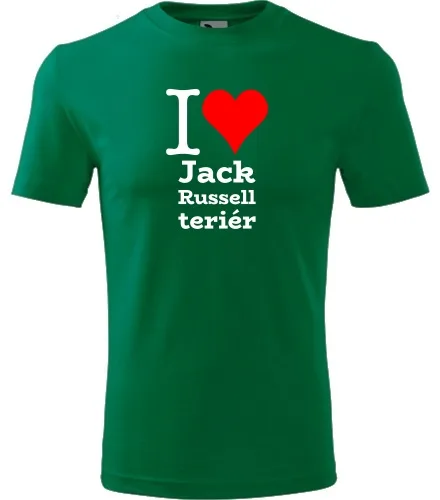 Zelené tričko I love Jack Russell teriér