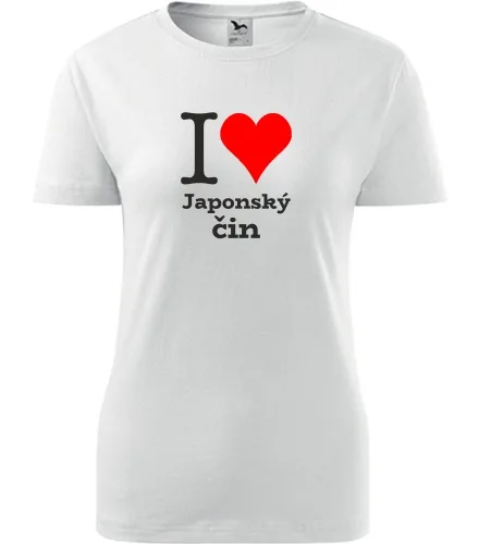 Bílé dámské tričko I love Japonský čin