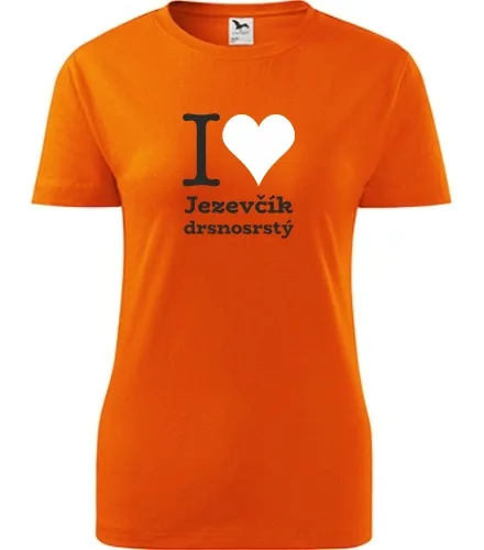 Oranžové dámské tričko I love Jezevčík drsnosrstý