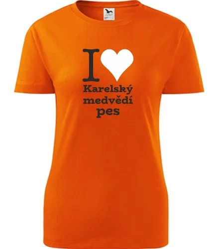 Oranžové dámské tričko I love Karelský medvědí pes