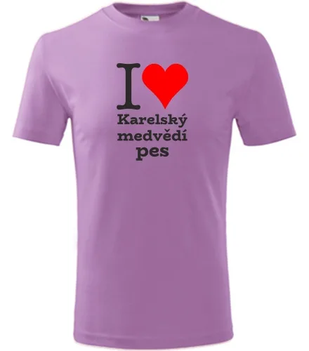 Fialové dětské tričko I love Karelský medvědí pes