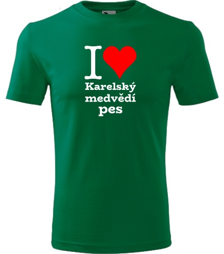 Zelené dětské tričko I love Karelský medvědí pes