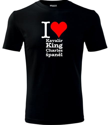 Černé tričko I love Kavalír King Charles španěl