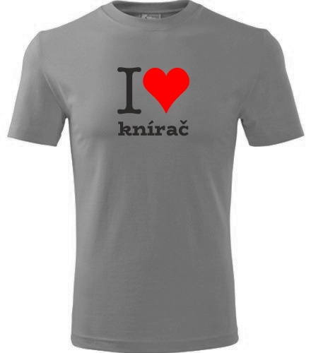 Šedé tričko I love knírač