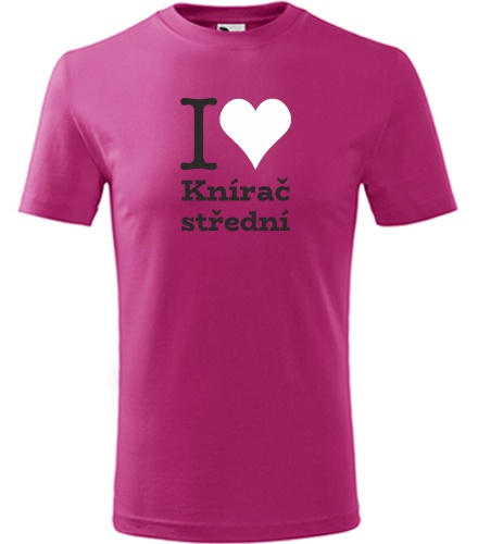 Purpurové dětské tričko I love Knírač střední