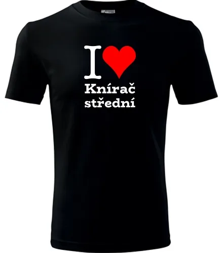 Černé tričko I love Knírač střední