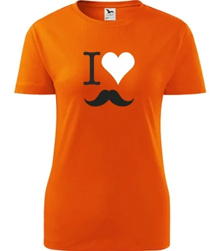 Oranžové dámské tričko I love kníry