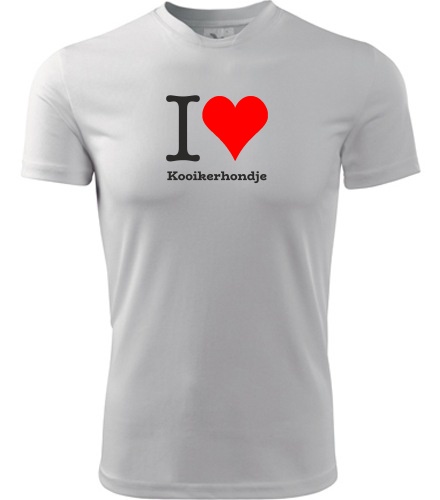 Bílé dětské tričko I love Kooikerhondje