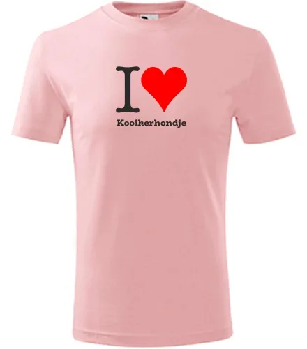 Růžové dětské tričko I love Kooikerhondje