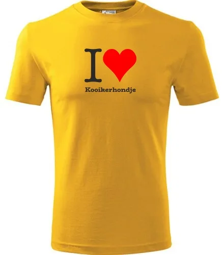 Žluté dětské tričko I love Kooikerhondje