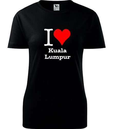 Černé dámské tričko I love Kuala Lumpur