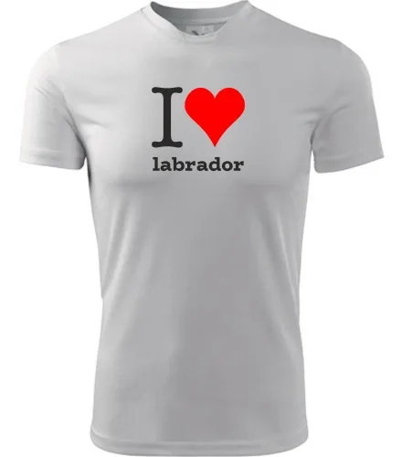 Bílé dětské tričko I love labrador