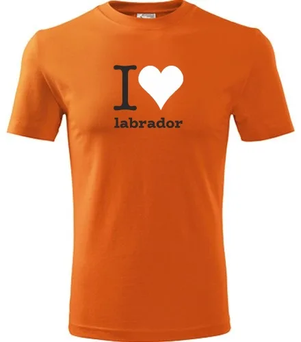 Oranžové dětské tričko I love labrador