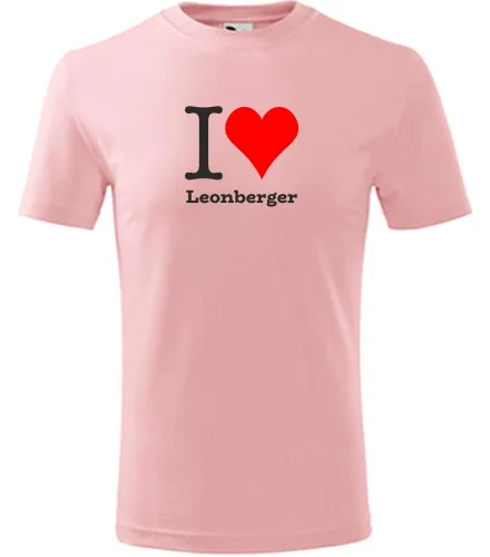 Růžové dětské tričko I love Leonberger