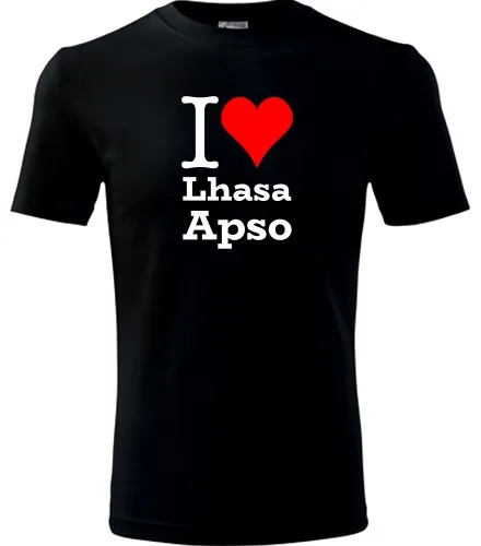 Černé dětské tričko I love Lhasa Apso