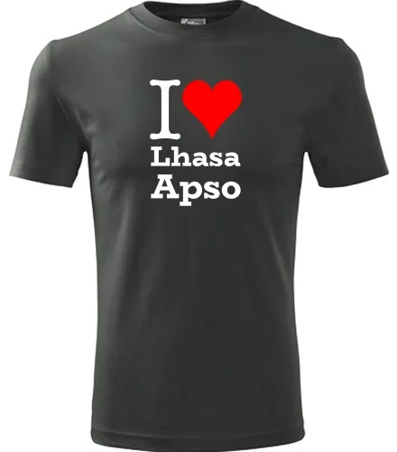 Grafitové tričko I love Lhasa Apso