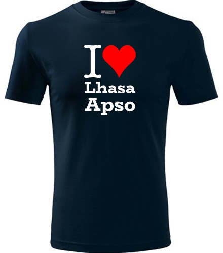 Tmavě modré tričko I love Lhasa Apso