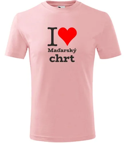 Růžové dětské tričko I love Maďarský chrt
