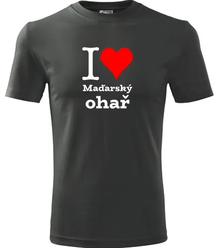 Grafitové tričko I love Maďarský ohař