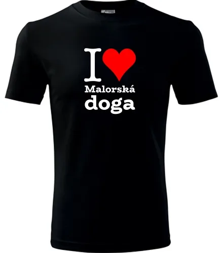 Černé dětské tričko I love Malorská doga
