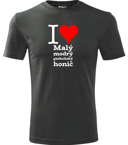 Grafitové tričko I love Malý modrý gaskoňský honič