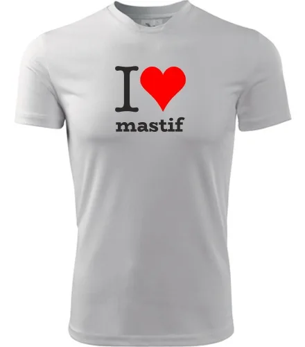 Bílé tričko I love mastif