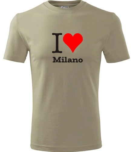 Khaki tričko I love Milano